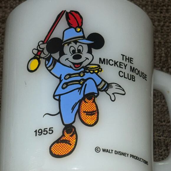 Disney Mickey Mouse Club Collector Series Coffee Tea Cup Mug 1955 Anchor Hocking - Picture 7 of 7